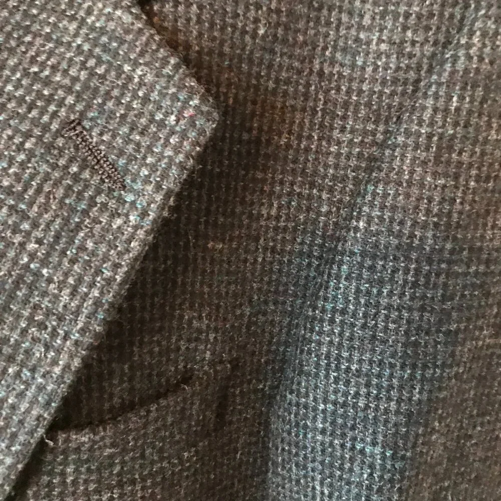 Evan-Picone Wool Tweed Blazer Vintage 80s Sport Coat, Black Gray Men’s Size 42